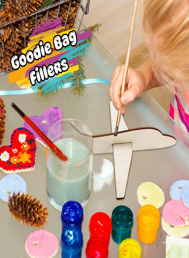 Feradny 30 Pcs Unfinished Wooden Airplane Craft for Kids with Painting Tools DIY 3D Airplane kit Wood Planes Handicraft for Kids School Art Craft Projects Activity Gifts - Image 5